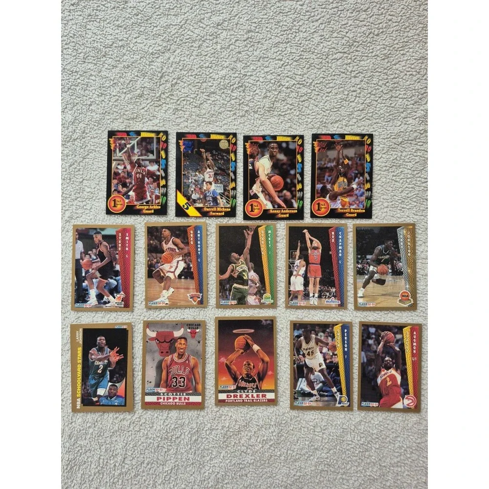 1992-93 Fleer & Wild Card Basketball Lot – Scottie Pippen, Clyde Drexler, Larry